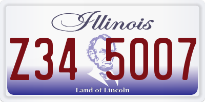 IL license plate Z345007