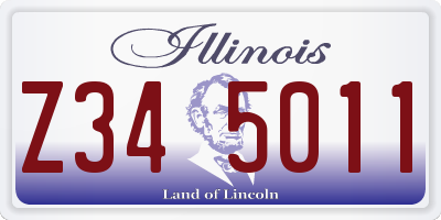 IL license plate Z345011