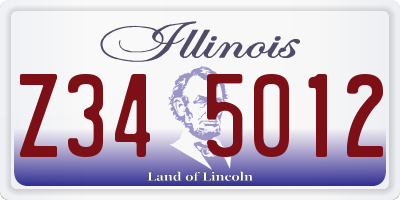 IL license plate Z345012