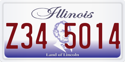 IL license plate Z345014