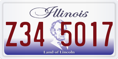 IL license plate Z345017