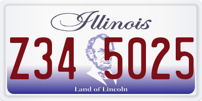 IL license plate Z345025