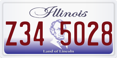 IL license plate Z345028