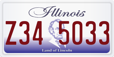 IL license plate Z345033