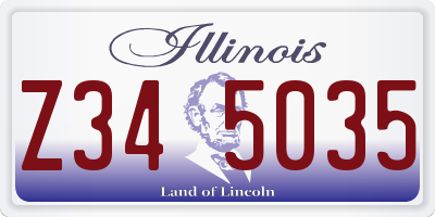 IL license plate Z345035