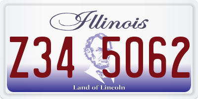 IL license plate Z345062