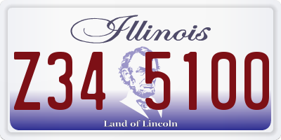 IL license plate Z345100