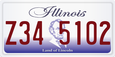 IL license plate Z345102