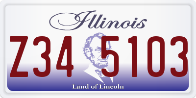IL license plate Z345103