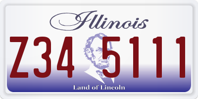 IL license plate Z345111