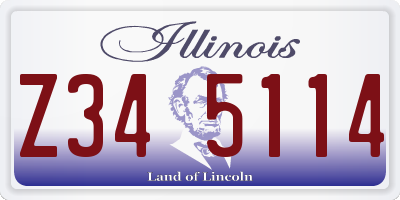 IL license plate Z345114