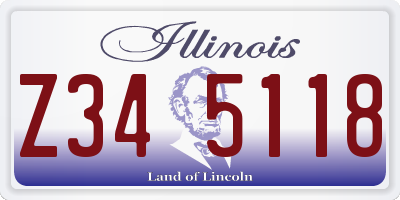 IL license plate Z345118