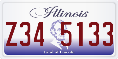 IL license plate Z345133