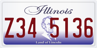 IL license plate Z345136