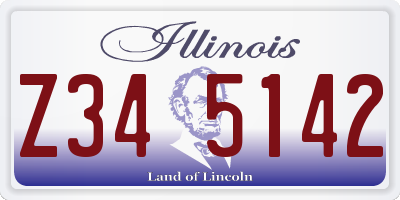 IL license plate Z345142