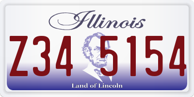 IL license plate Z345154