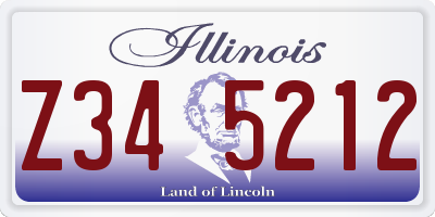 IL license plate Z345212
