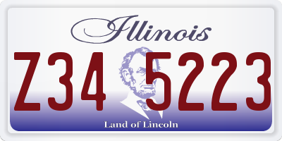 IL license plate Z345223