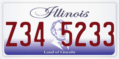 IL license plate Z345233