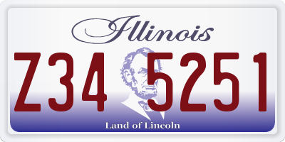 IL license plate Z345251