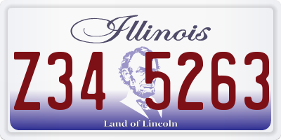 IL license plate Z345263