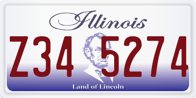 IL license plate Z345274