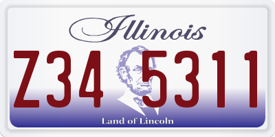IL license plate Z345311