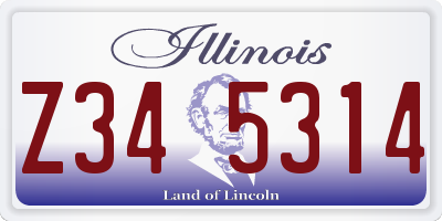 IL license plate Z345314