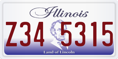 IL license plate Z345315
