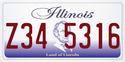 IL license plate Z345316