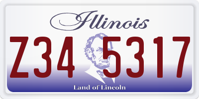 IL license plate Z345317