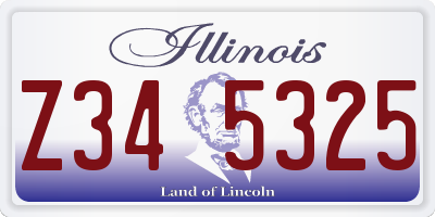 IL license plate Z345325
