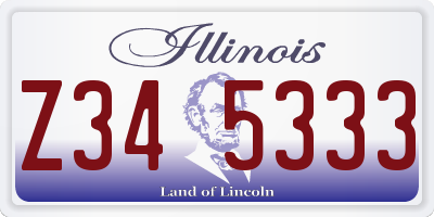 IL license plate Z345333