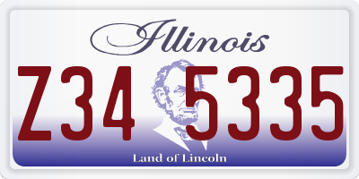 IL license plate Z345335