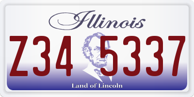 IL license plate Z345337