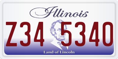 IL license plate Z345340
