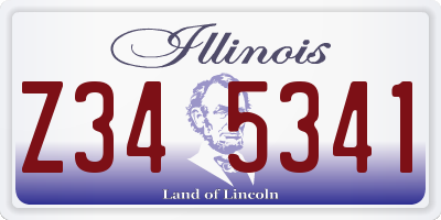 IL license plate Z345341