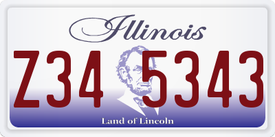 IL license plate Z345343