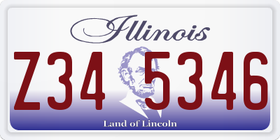 IL license plate Z345346
