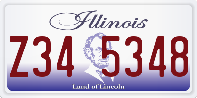 IL license plate Z345348