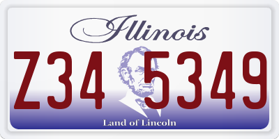 IL license plate Z345349