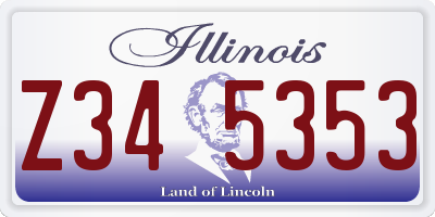 IL license plate Z345353