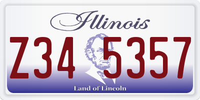 IL license plate Z345357