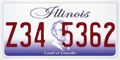 IL license plate Z345362