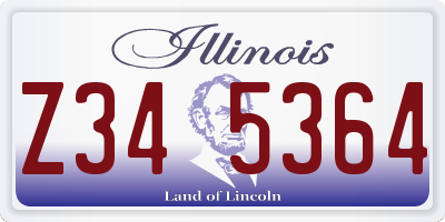 IL license plate Z345364