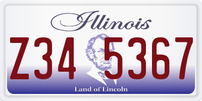 IL license plate Z345367