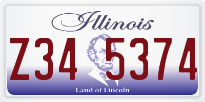 IL license plate Z345374