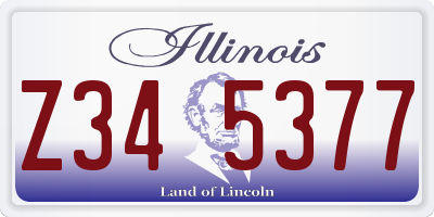 IL license plate Z345377