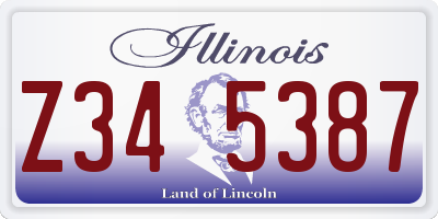 IL license plate Z345387