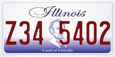 IL license plate Z345402